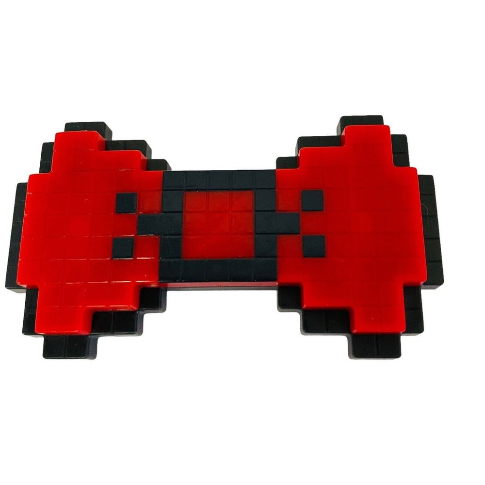 RED BLACK 8 BIT PIXELATED HAIR BOW THINKGEEK‎ CLASSIC DESIGN DATED 2011   4 1/2"